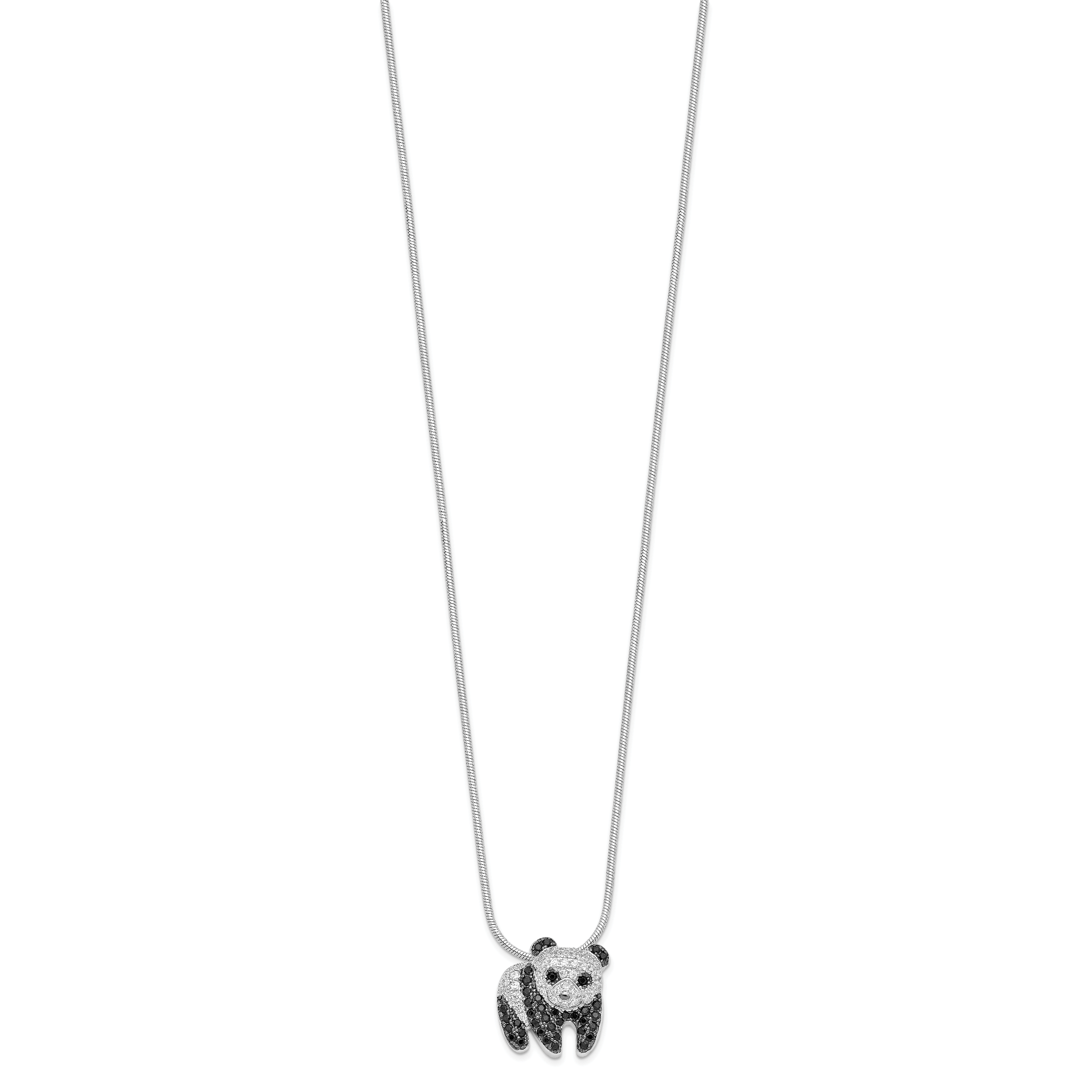 Cubic Zirconia Panda Bear Necklace