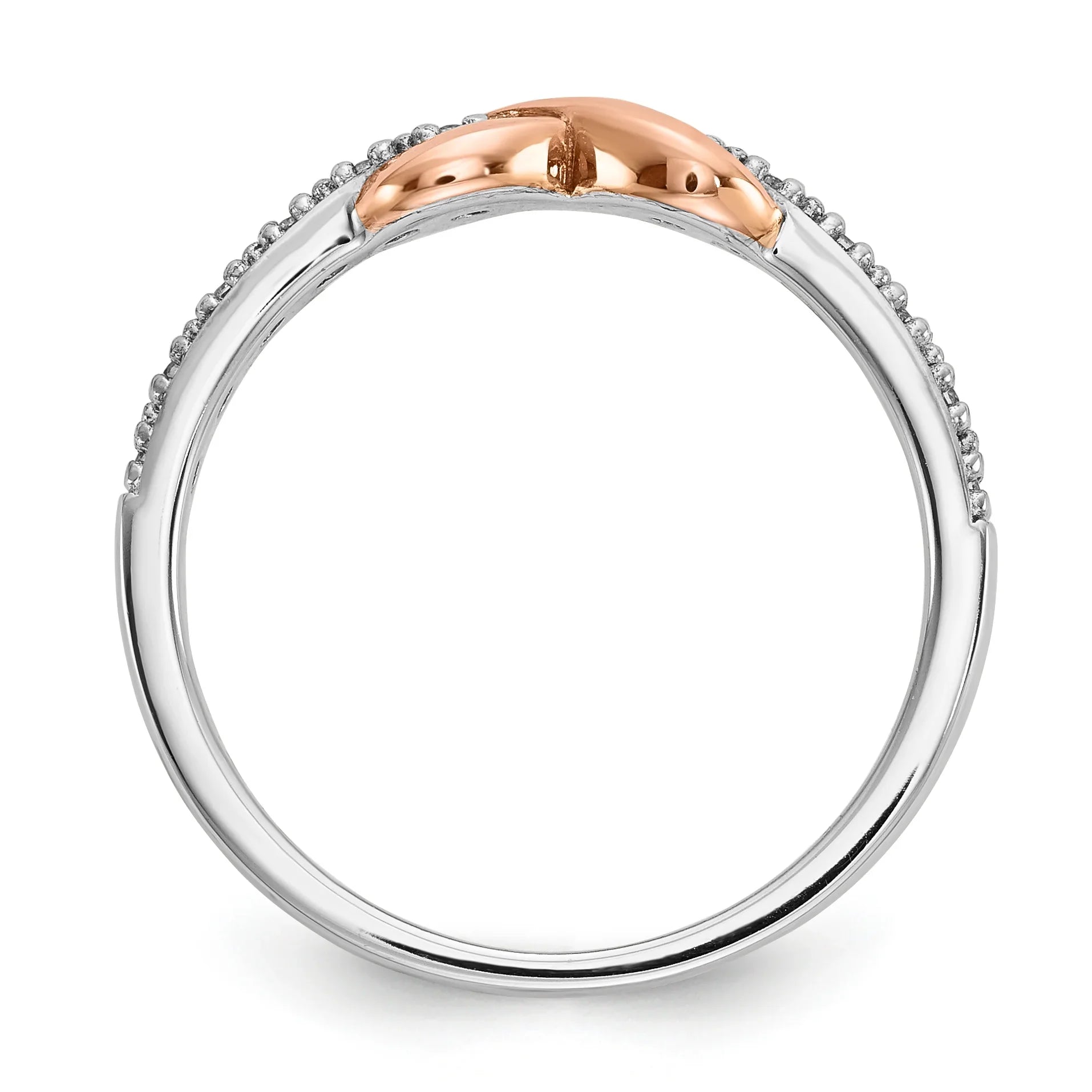 Two-Tone Silver Infinity Diamond Ring