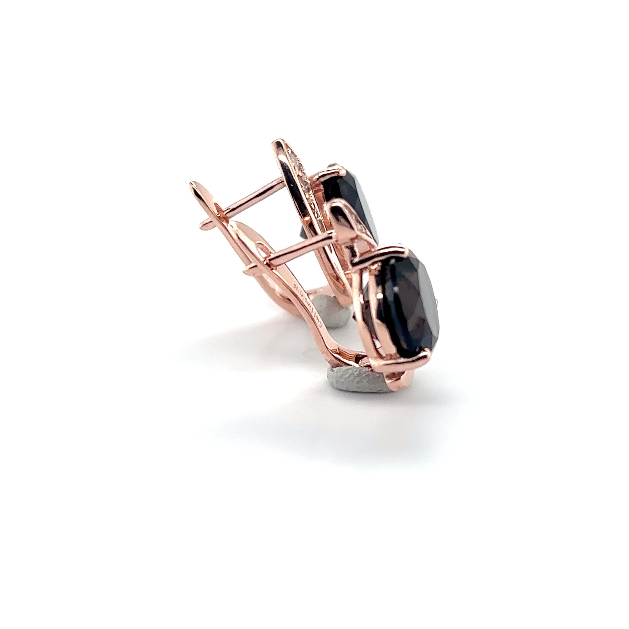 Natural Smoky Quartz & White Topaz Sterling Silver Earrings