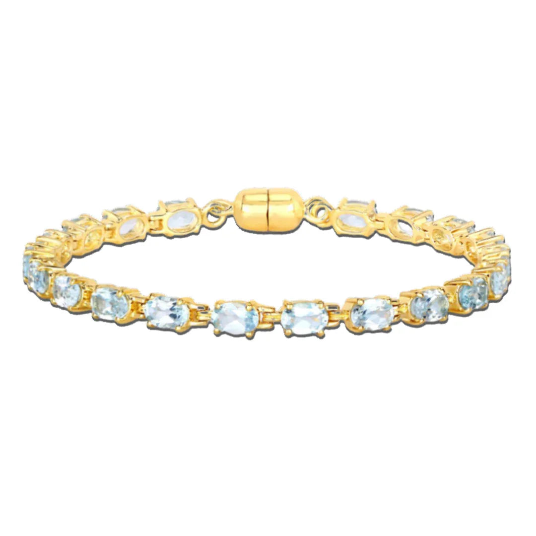 Natural Blue Topaz Tennis Bracelet
