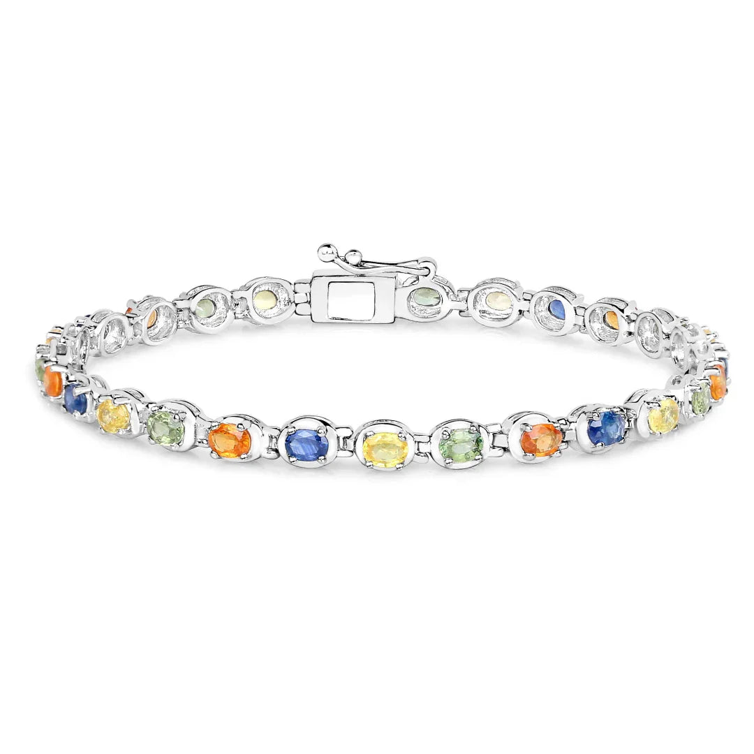 Genuine Multi Sapphire Tennis Bracelet