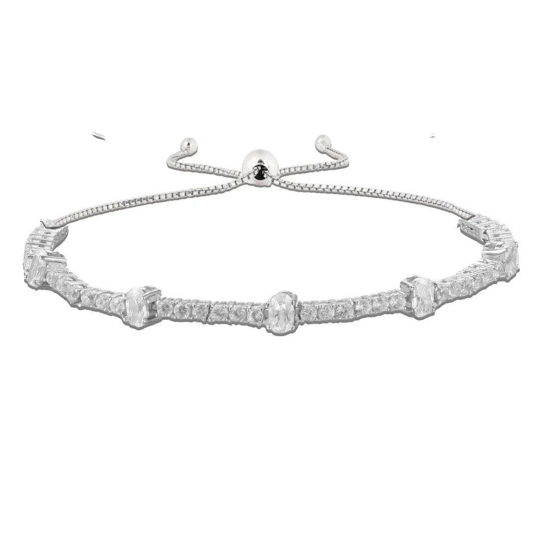 Bracelet ajustable en zircon blanc
