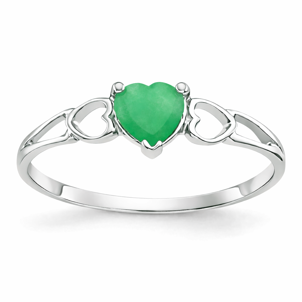 Gold Genuine Heart Birthstone Ring