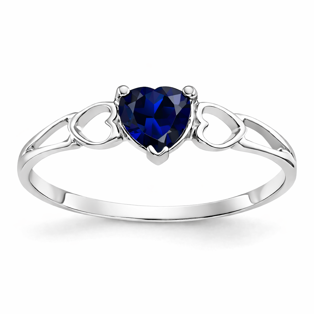 Gold Genuine Heart Birthstone Ring