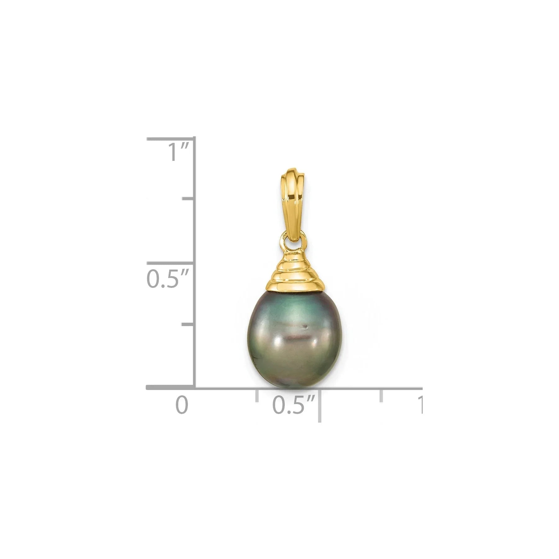 14k Gold Black Teardrop Tahitian Pearl Pendant Fine Color Jewels QG, tahiti pearl pendant, tahitian black pearl pendant, tahitian pendant
