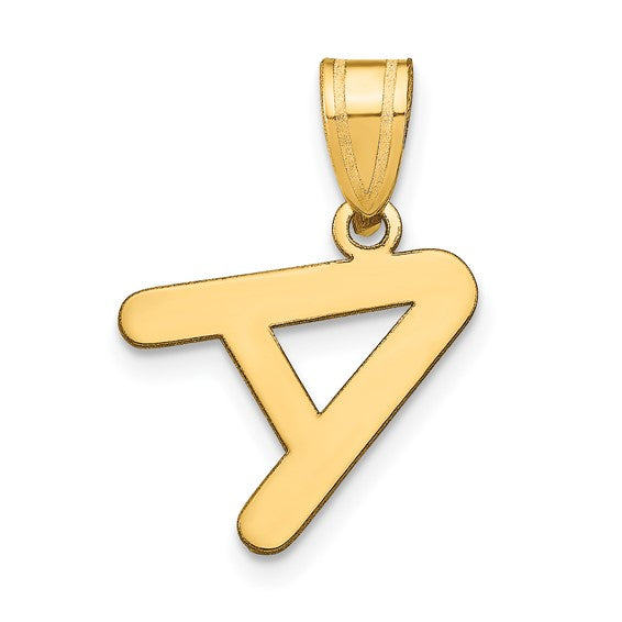 14K Gold Bubble Letter Initial Pendant Fine Color Jewels