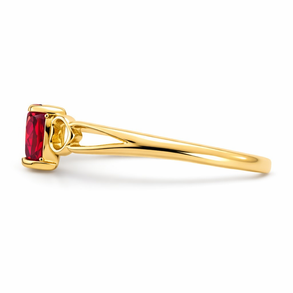 Gold Genuine Heart Birthstone Ring
