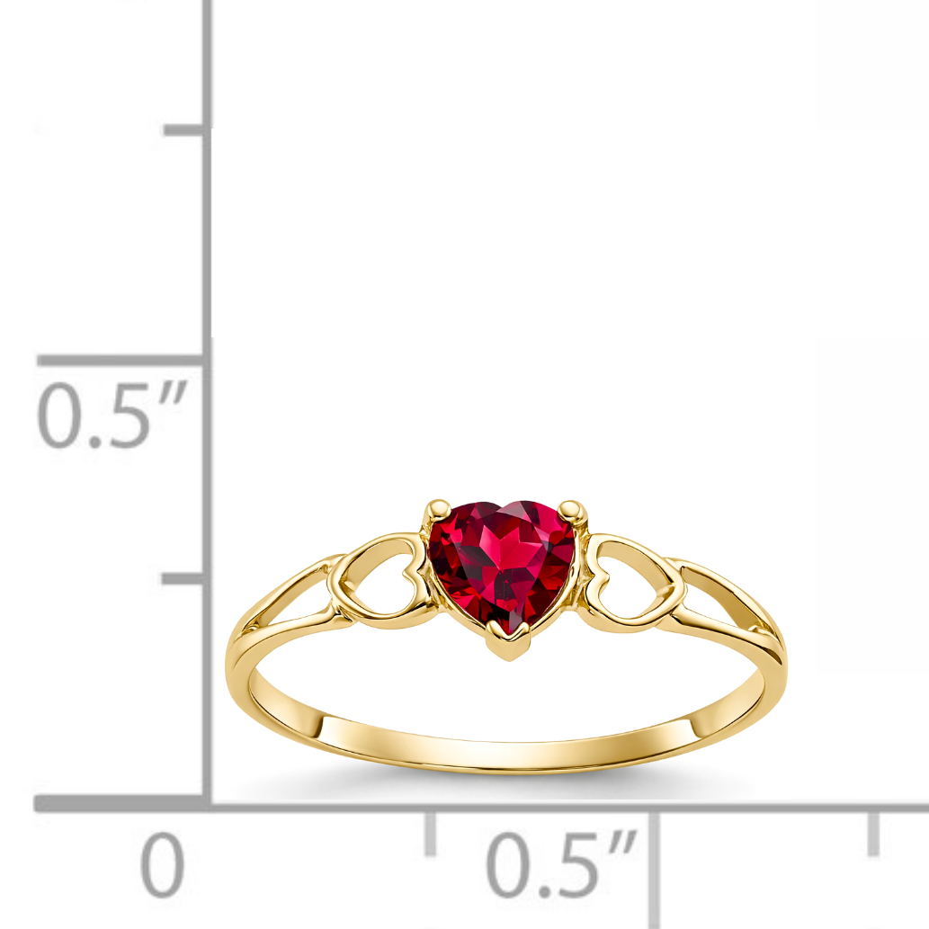 Gold Genuine Heart Birthstone Ring