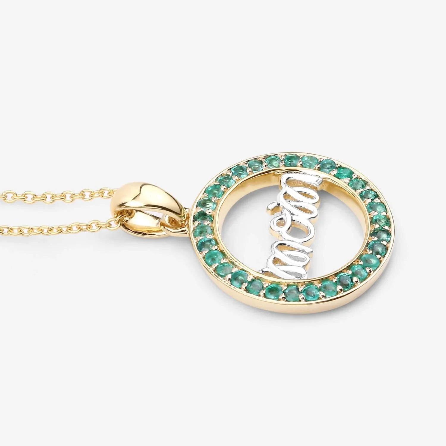 Genuine Emerald Pendant Mom Necklace Silver Fine Color Jewels $ 100 – 150,$ 150 - 200,1st mothers day,1st mothers day gifts,best first mothers day gift,first mothers day gift,first mothers day gift ideas,QJ
