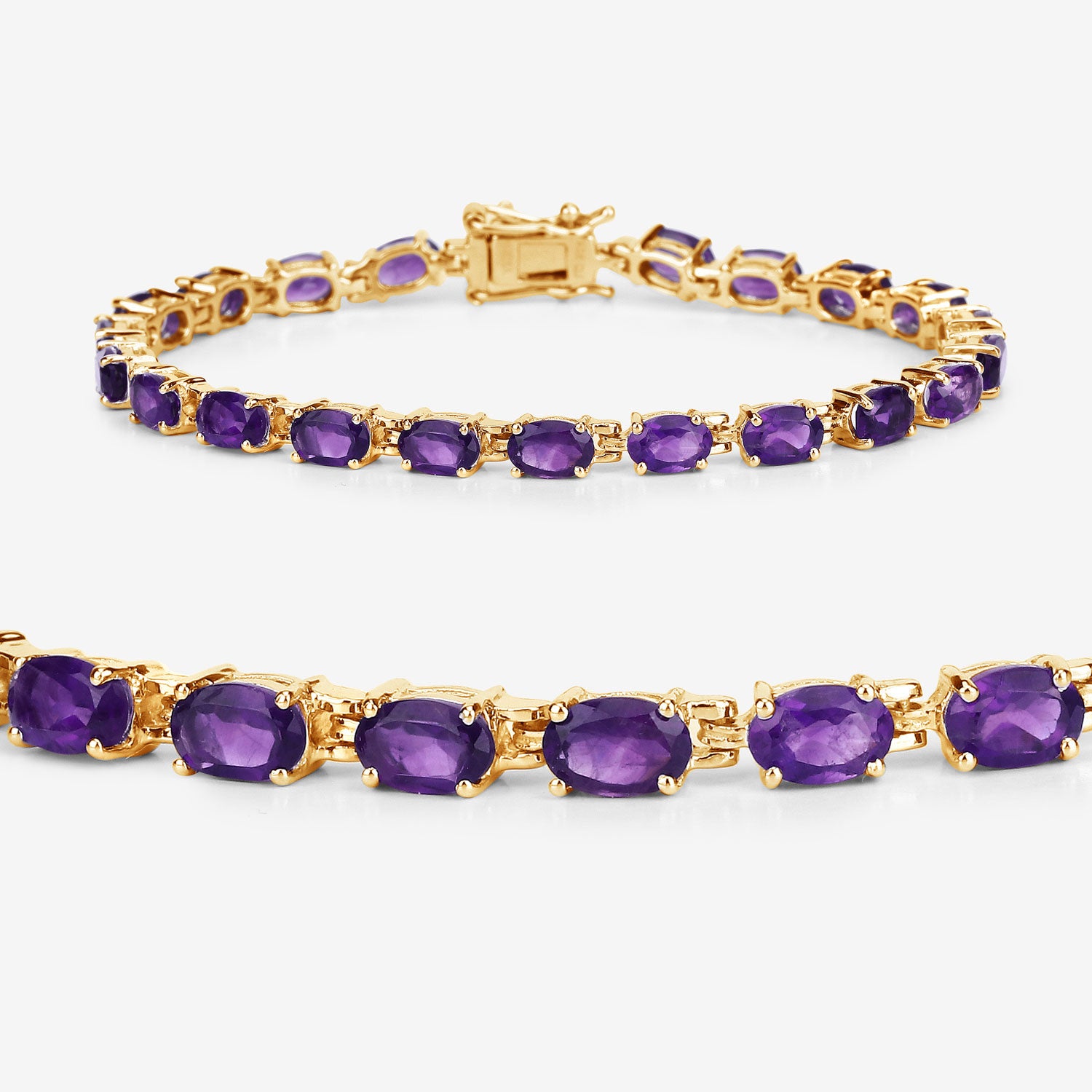 Genuine Purple Amethyst Tennis Bracelet Silver