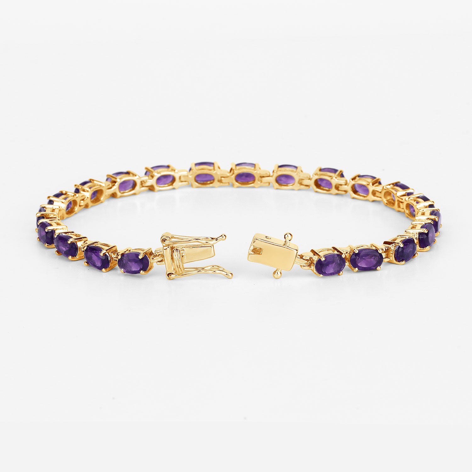 Genuine Purple Amethyst Tennis Bracelet Silver
