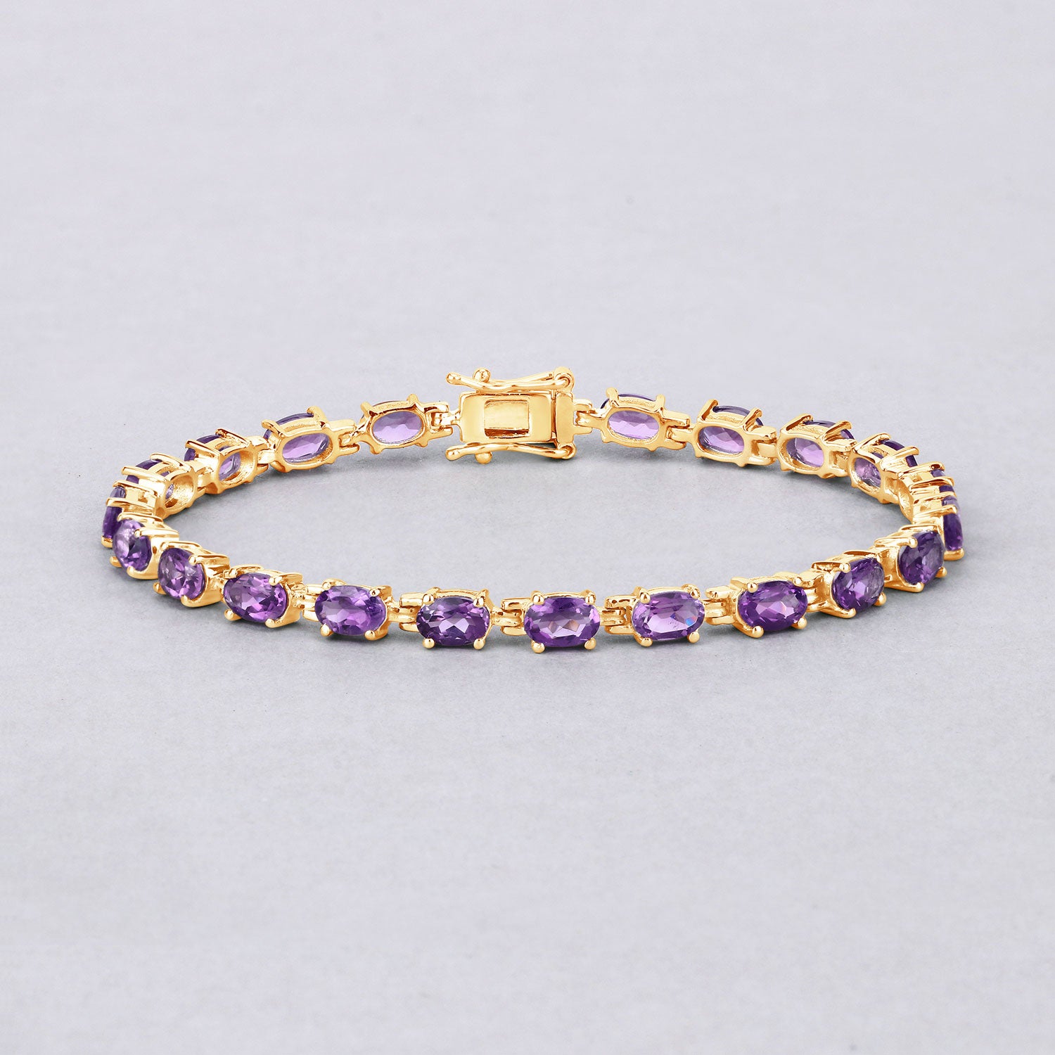 Genuine Purple Amethyst Tennis Bracelet Silver
