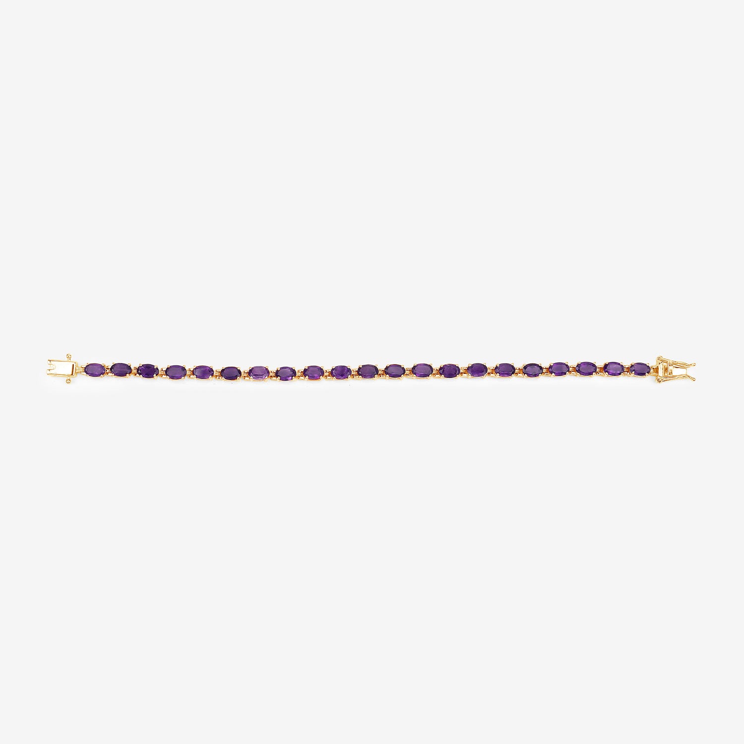 Genuine Purple Amethyst Tennis Bracelet Silver