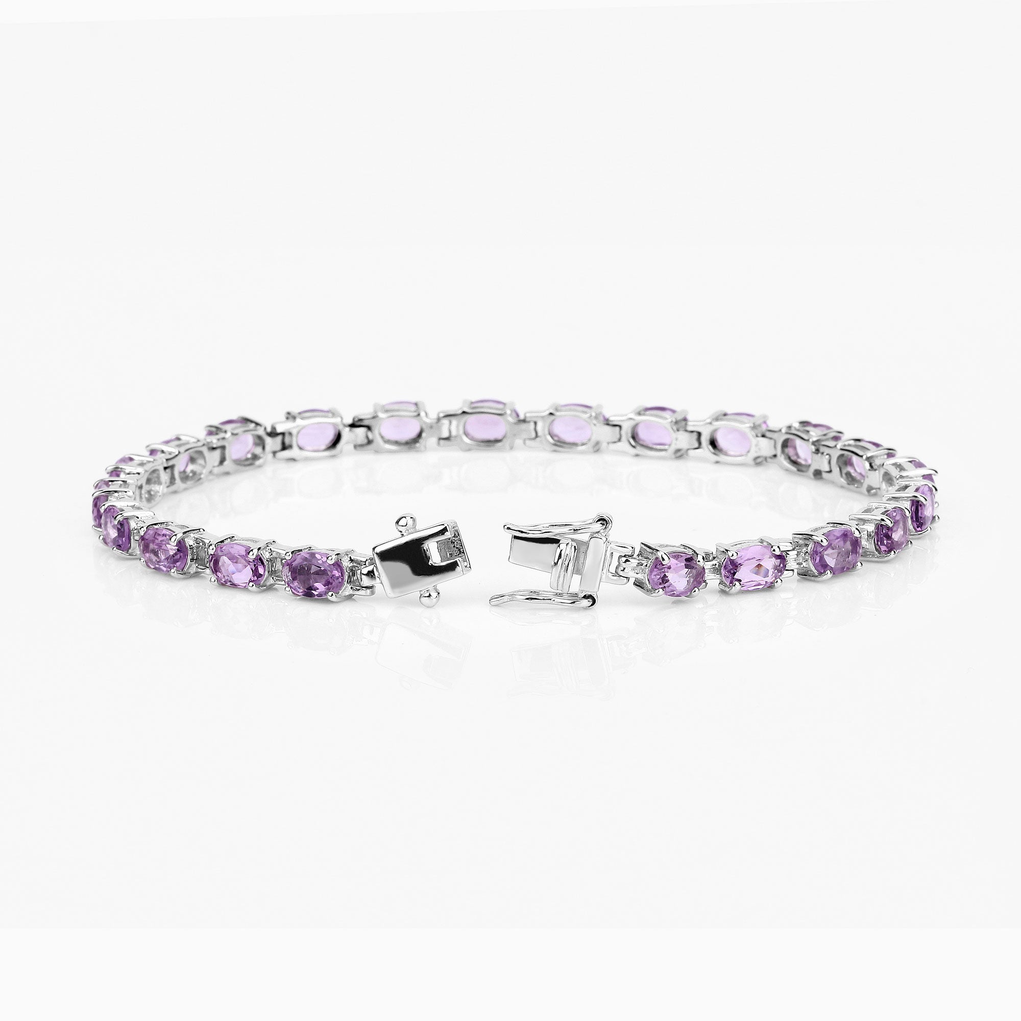 Genuine Pink Amethyst Tennis Bracelet