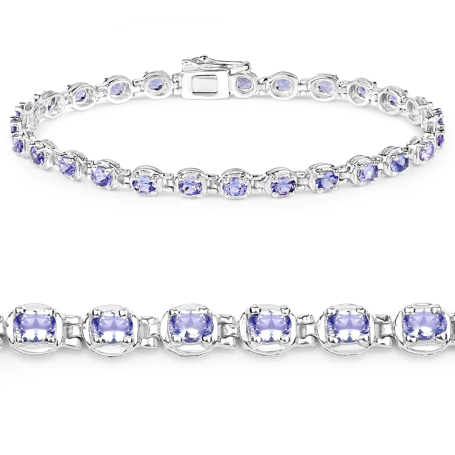 Genuine Tanzanite Tennis Silver Bracelet