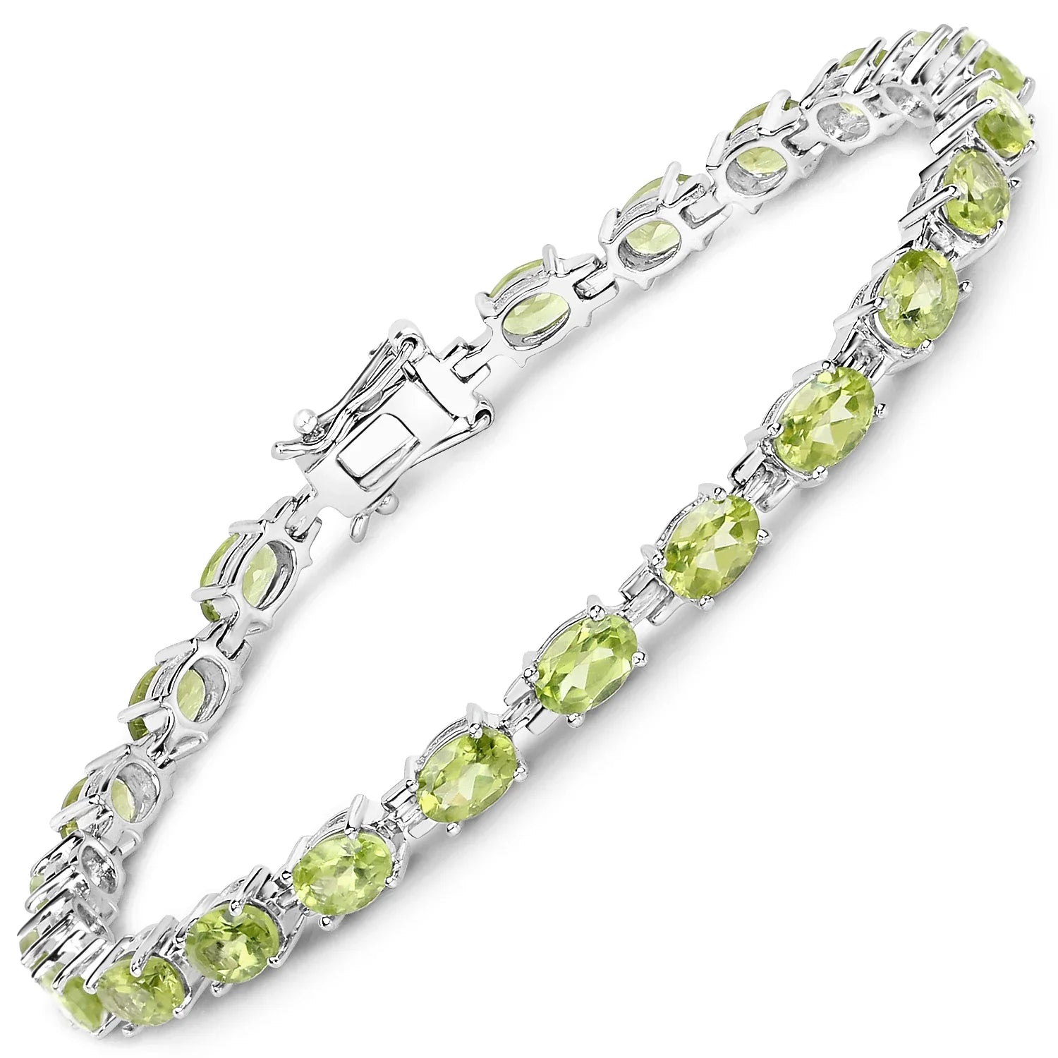 Genuine Green Peridot Tennis Bracelet