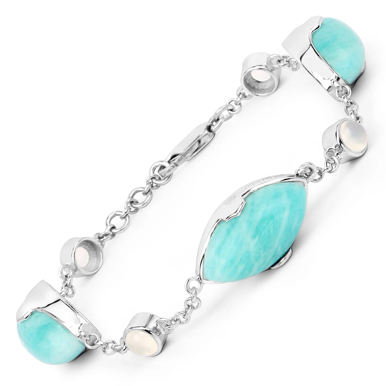 Genuine Amazonite and White Agate Strand Bracelet
