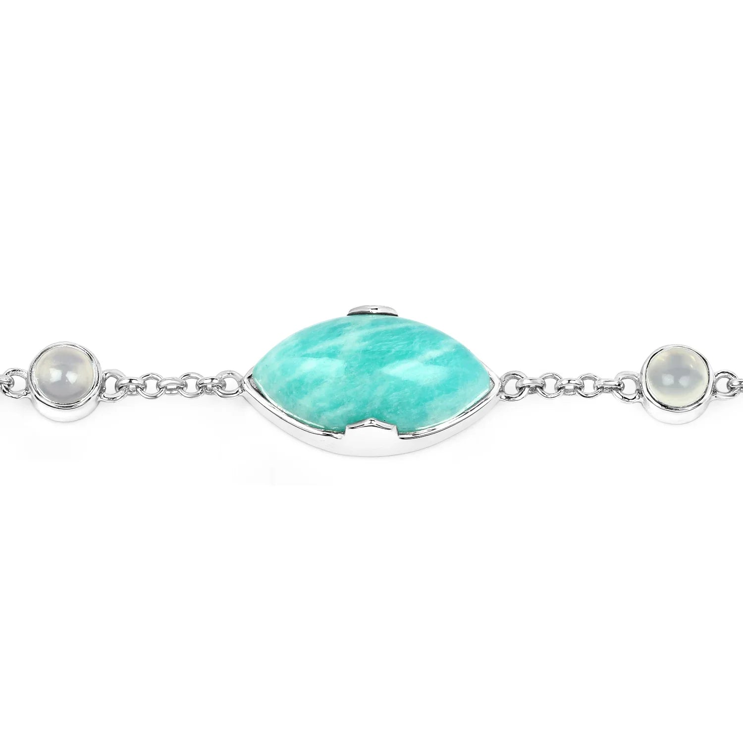 Genuine Amazonite and White Agate Strand Bracelet