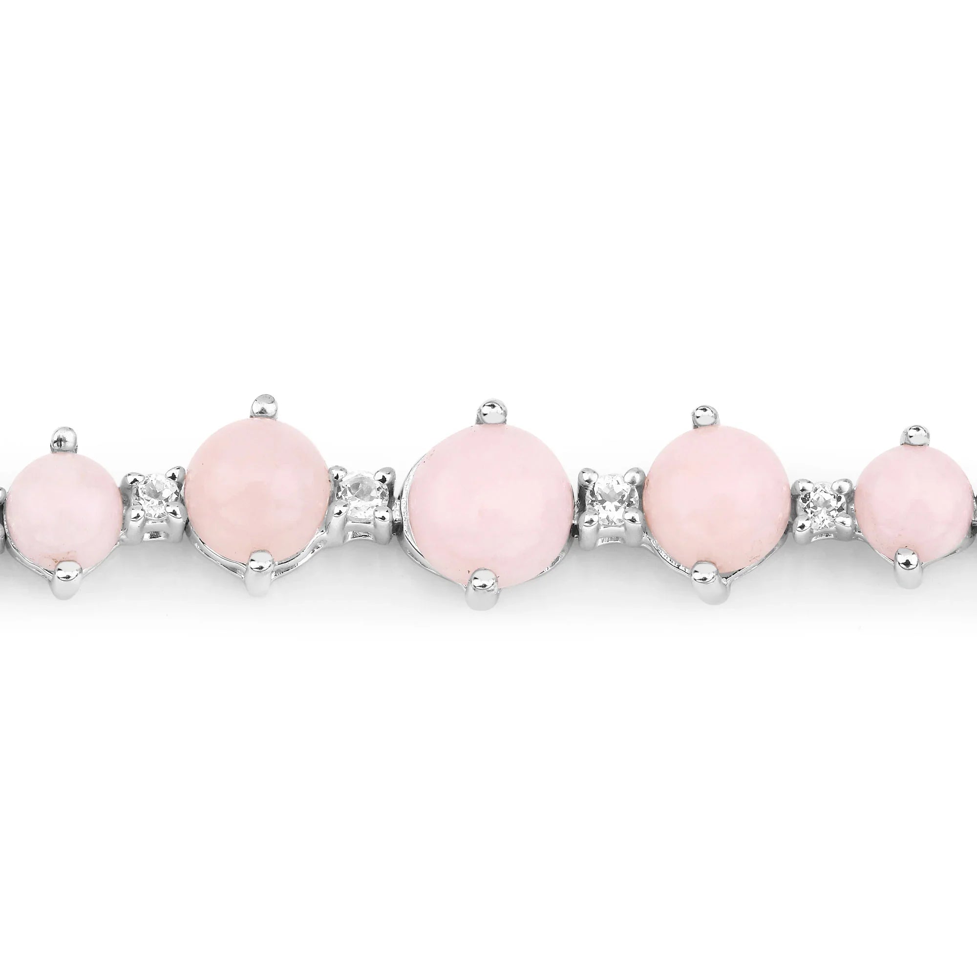 Genuine 925 Sterling Silver Pink Opal Bracelet