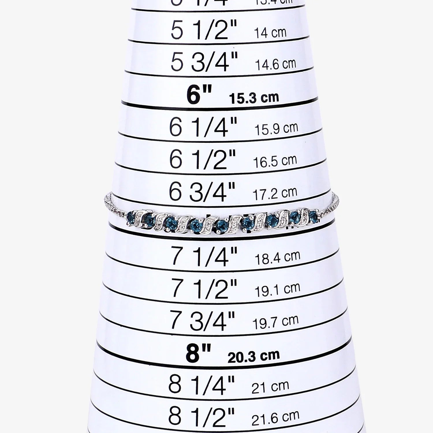 Genuine London Blue Topaz and White Topaz Bolo Bracelet