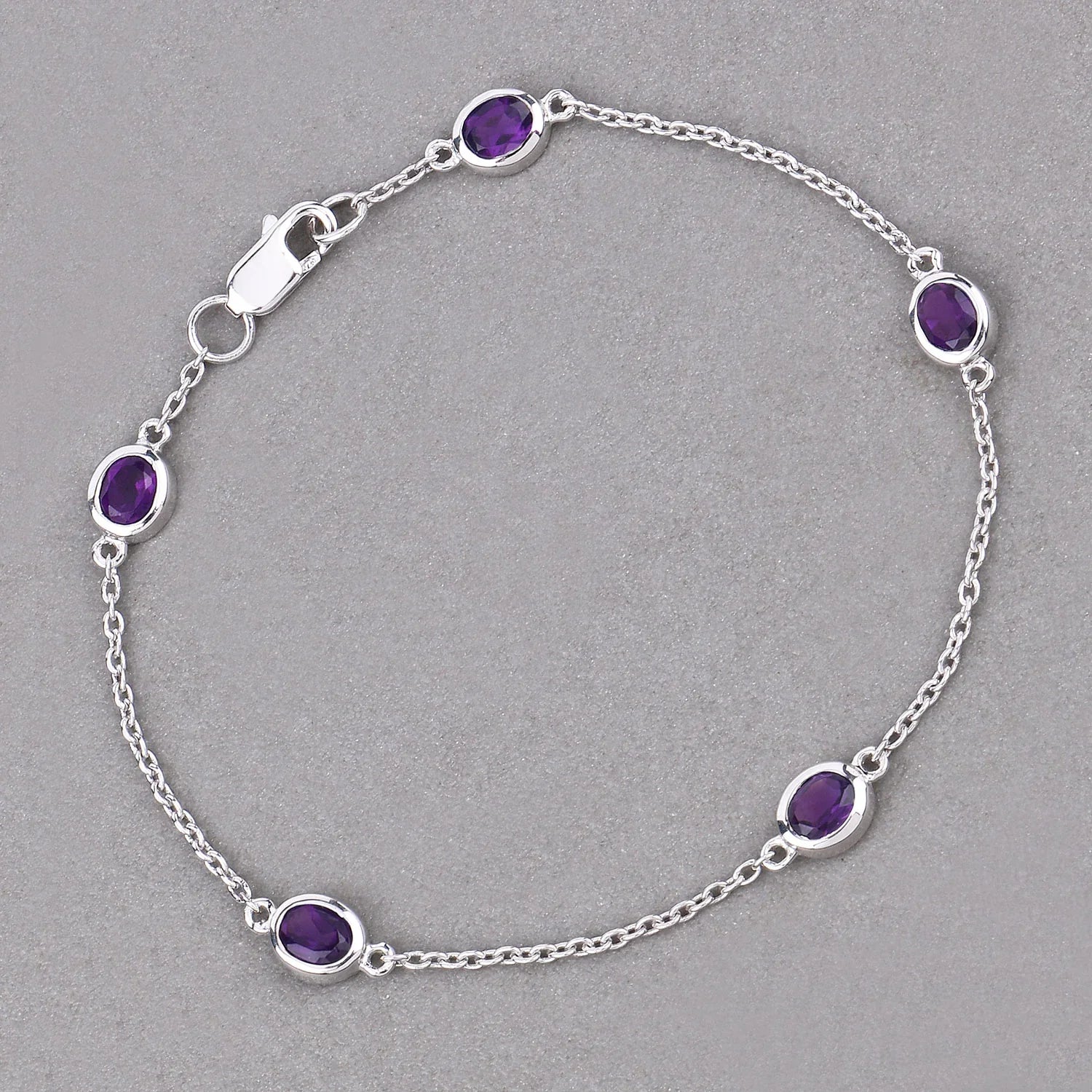 Genuine Purple Amethyst By The Yard Bracelet