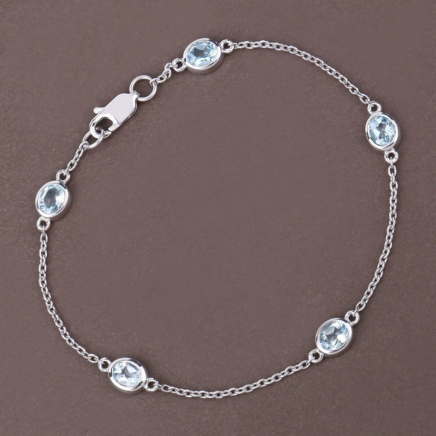 Genuine Blue Topaz By The Yard Bracelet