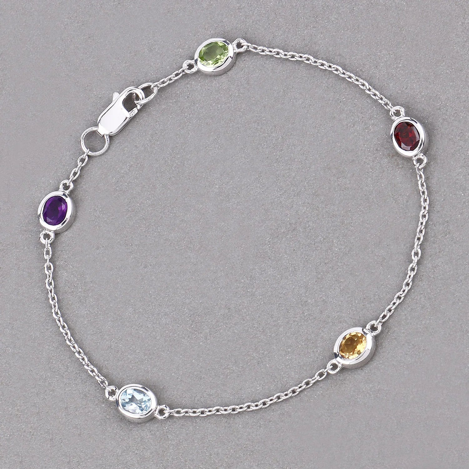 Genuine Multi Stones By The Yard Bracelet