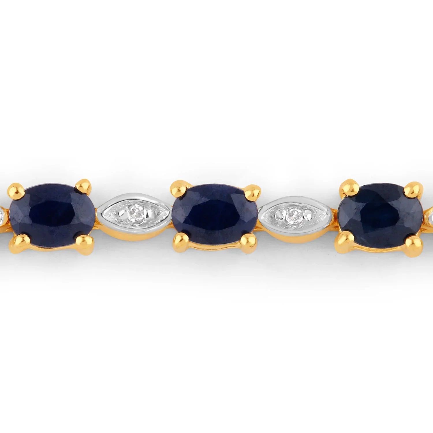 Genuine Blue Sapphire Diamond Bolo Bracelet