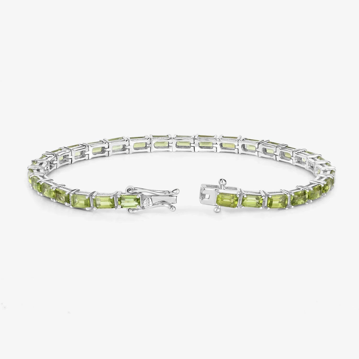 Genuine Green Peridot Tennis Bracelet