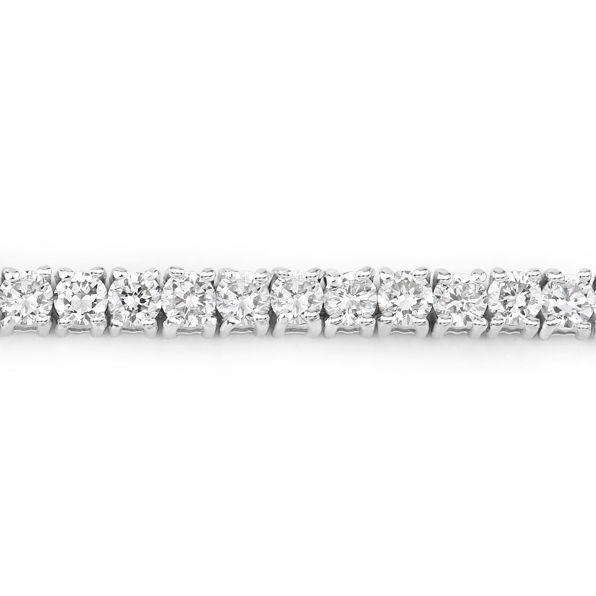 3.35 Cttw Round White Lab Grown Diamond Rhodium over Silver Tennis Bracelet