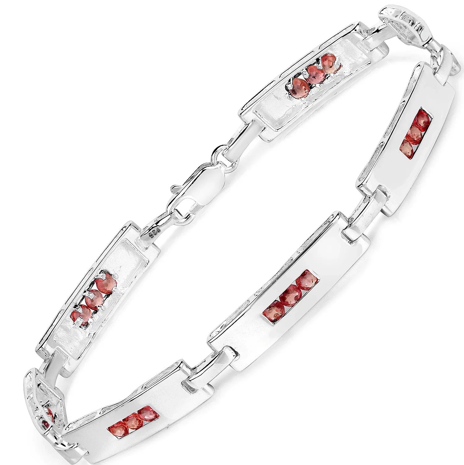 Genuine Orange Sapphire Tennis Bracelet