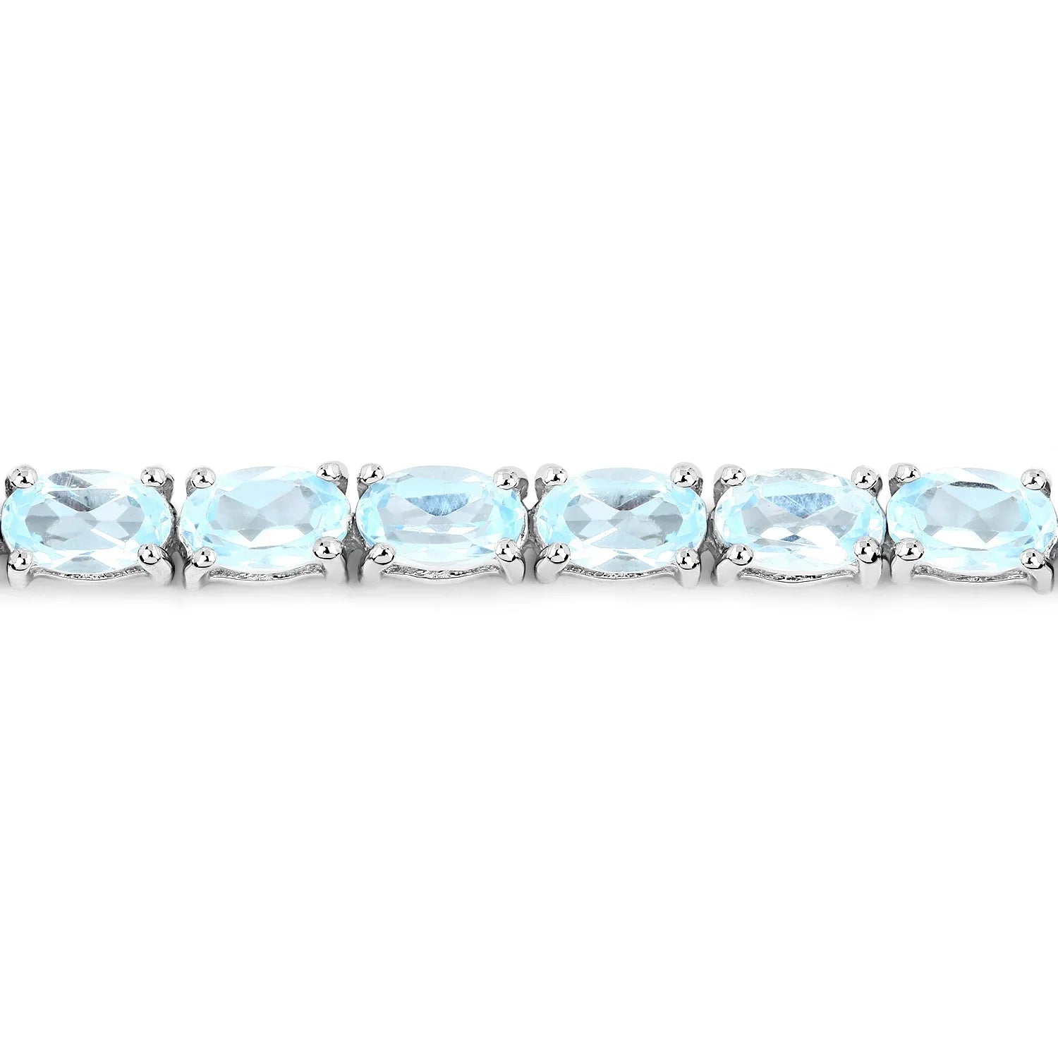 Genuine Blue Topaz Tennis Silver Bracelet
