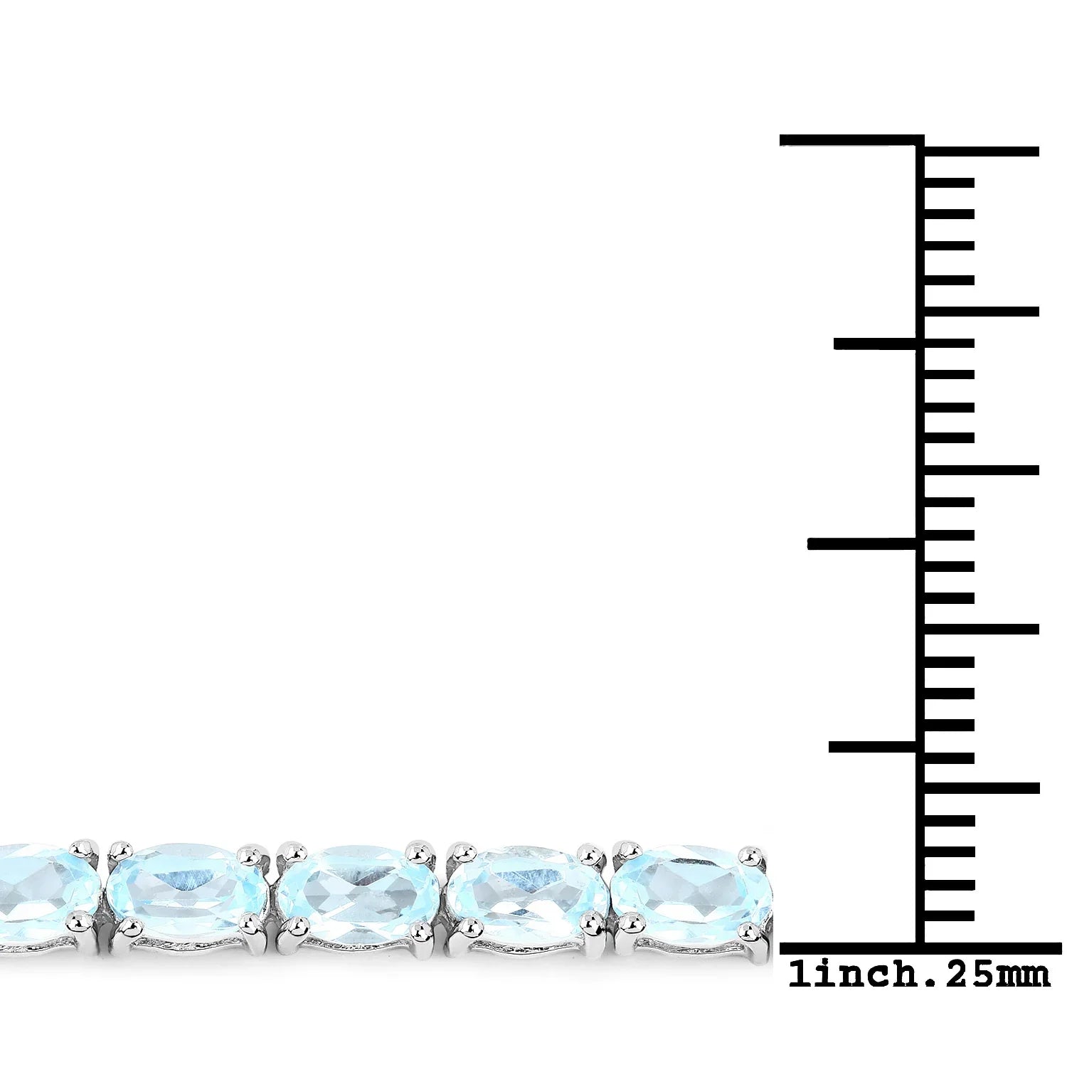 Genuine Blue Topaz Tennis Silver Bracelet