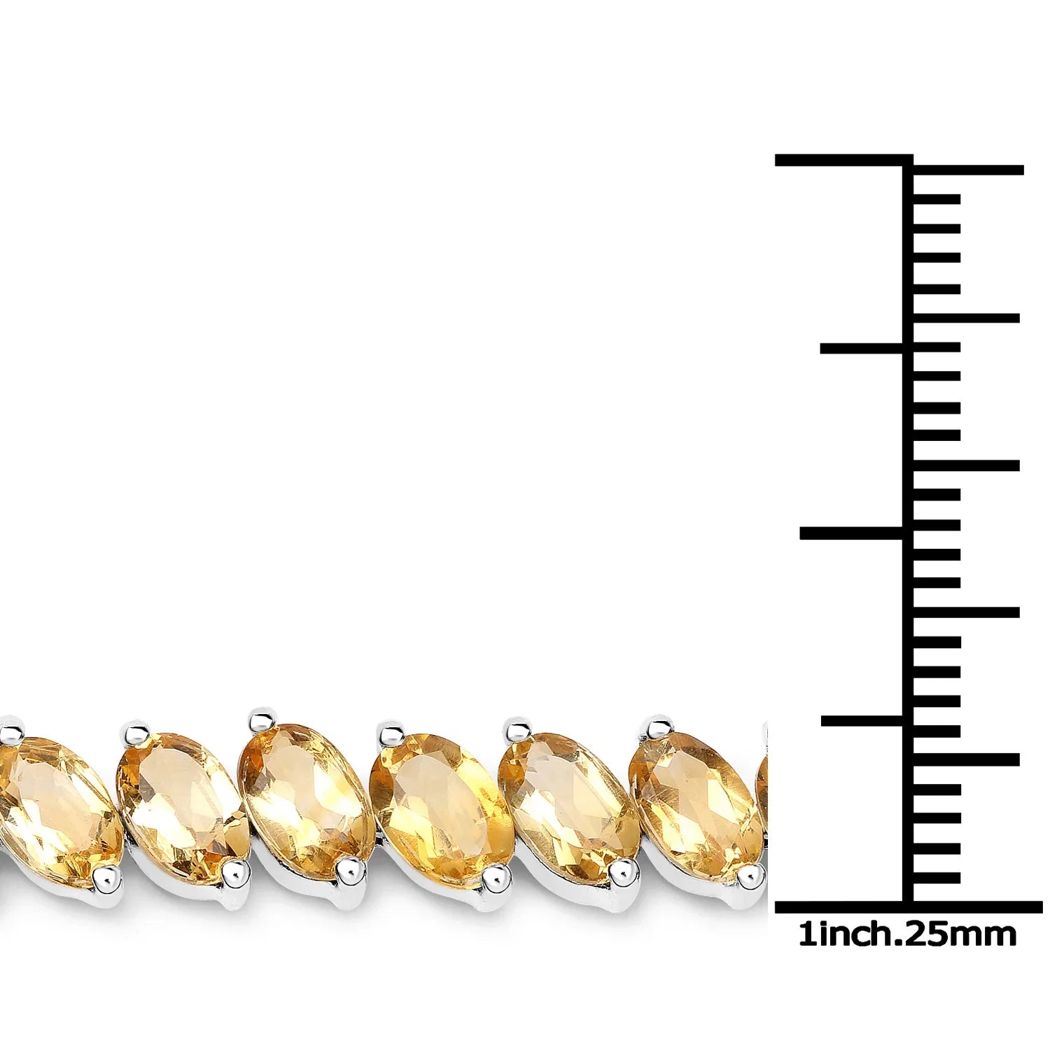 Genuine Yellow Citrine Tennis Bracelet
