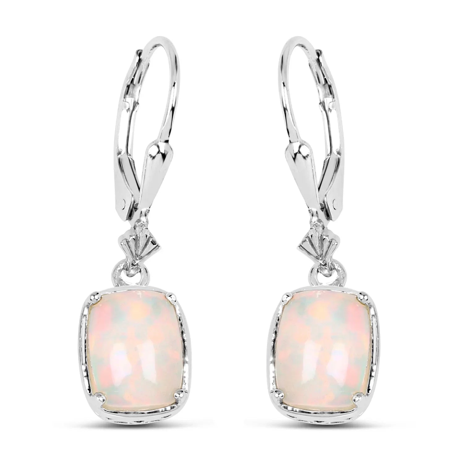 Sterling Silver Genuine Ethiopian Opal Earrings