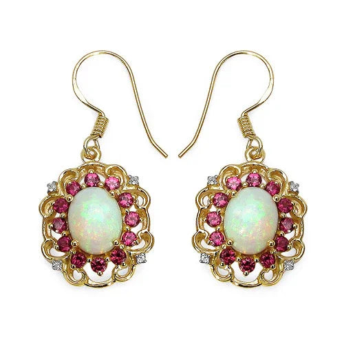 Genuine Silver Multi Stones Halo Floral Earrings