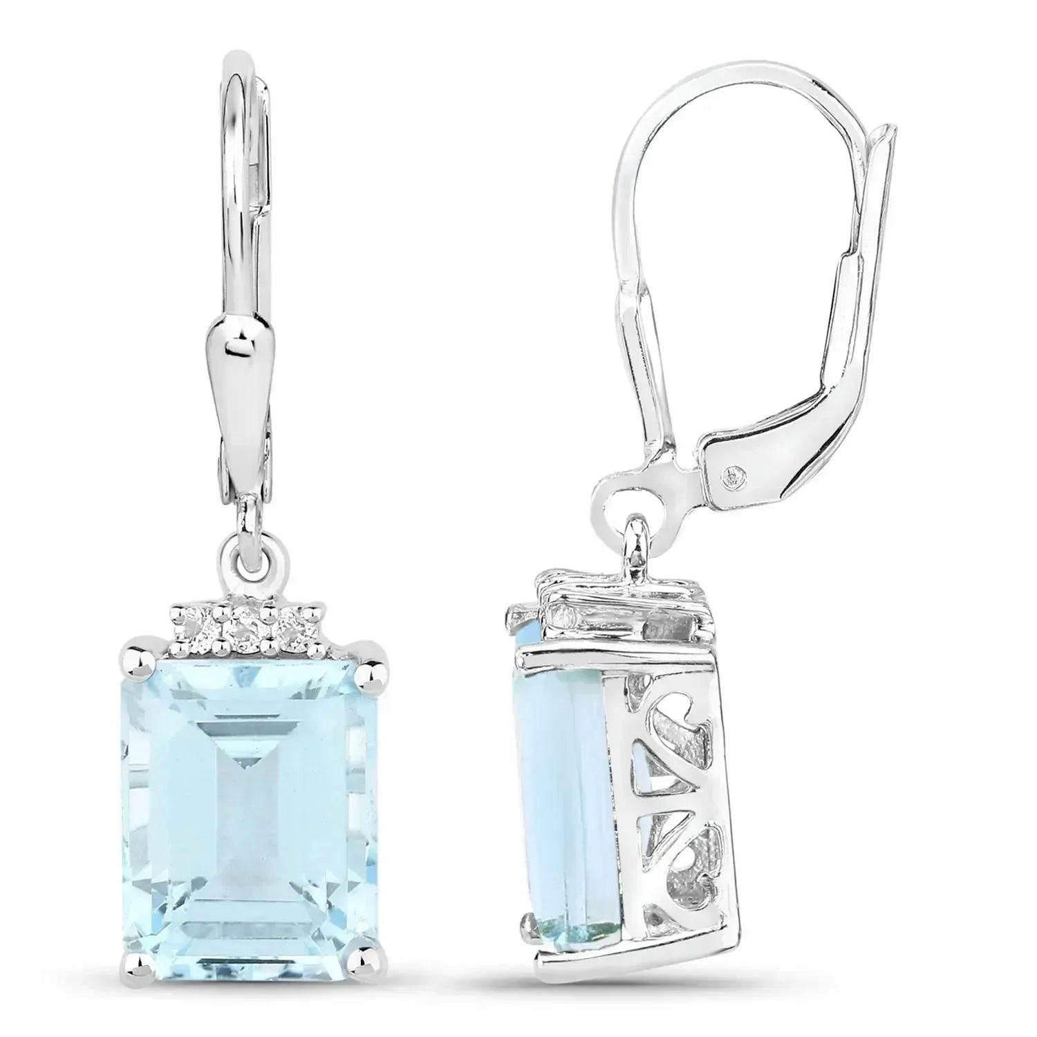 Pendientes colgantes de topacio azul
