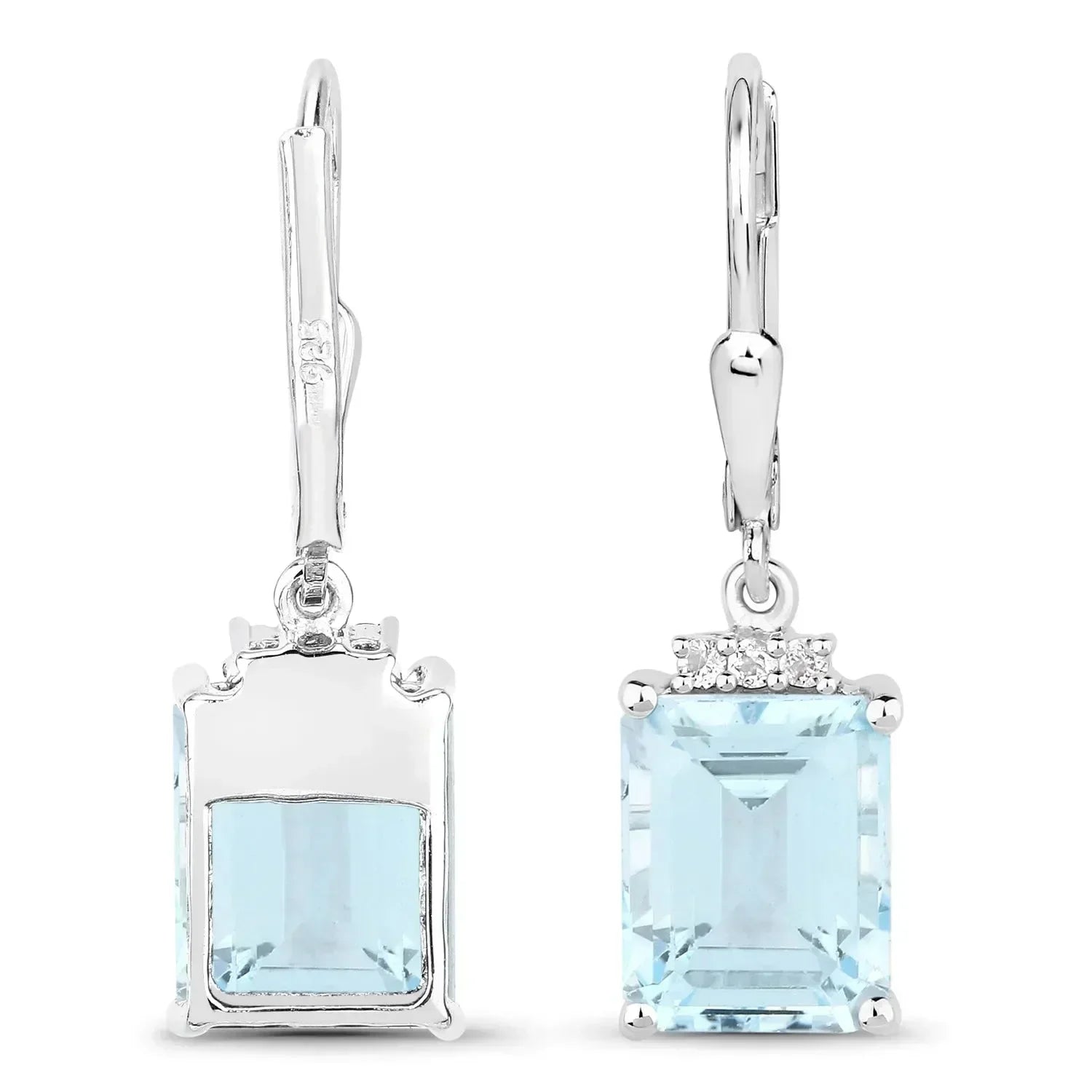 Pendientes colgantes de topacio azul