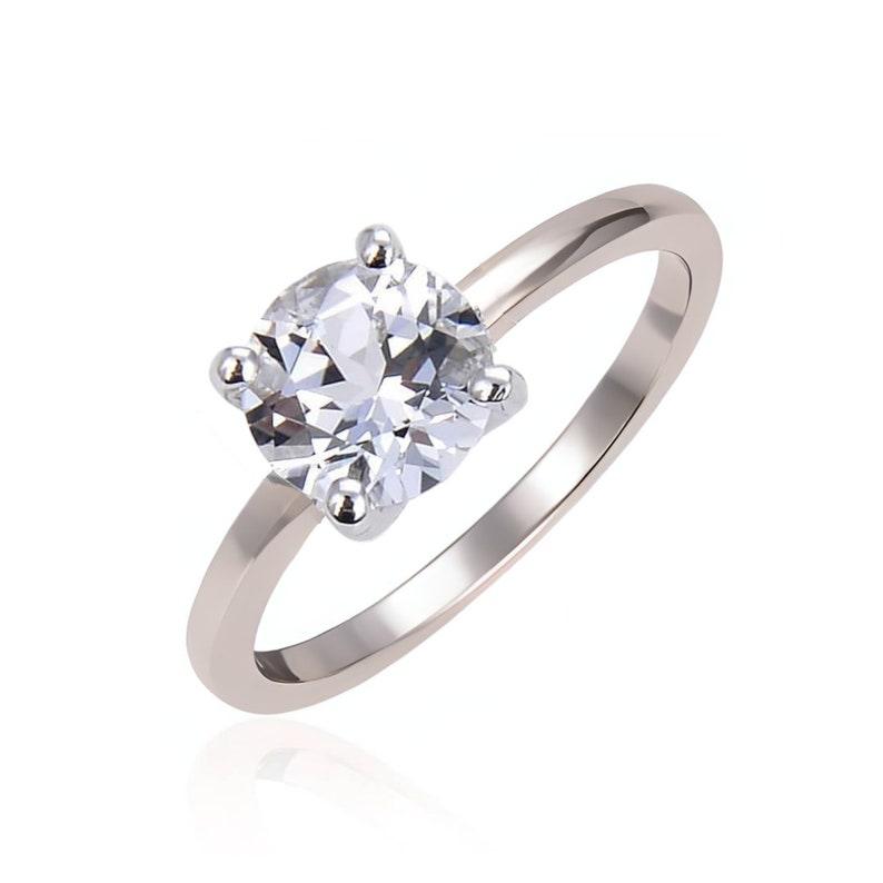 round cut topaz engagement ring, proposal ring on a budget, solitaire ring for women on a budget