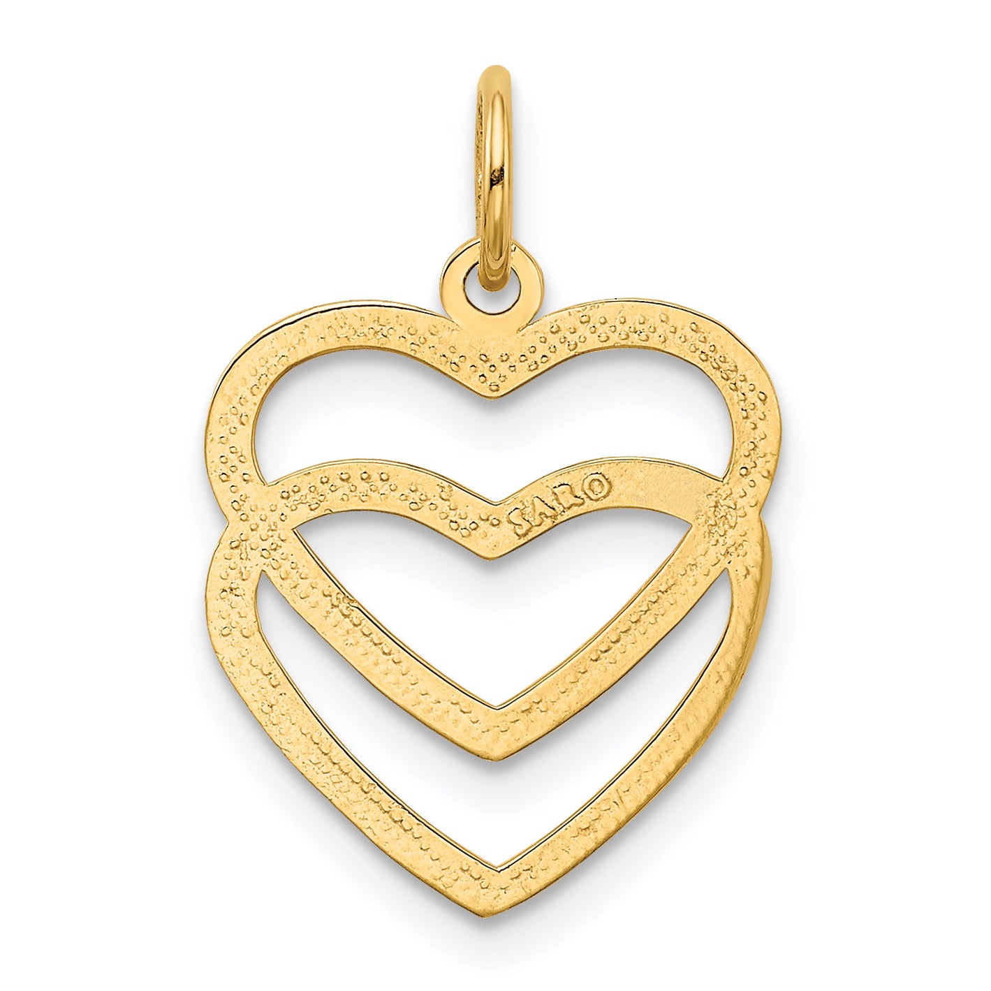 Double Heart Gold Pendant Fine Color Jewels