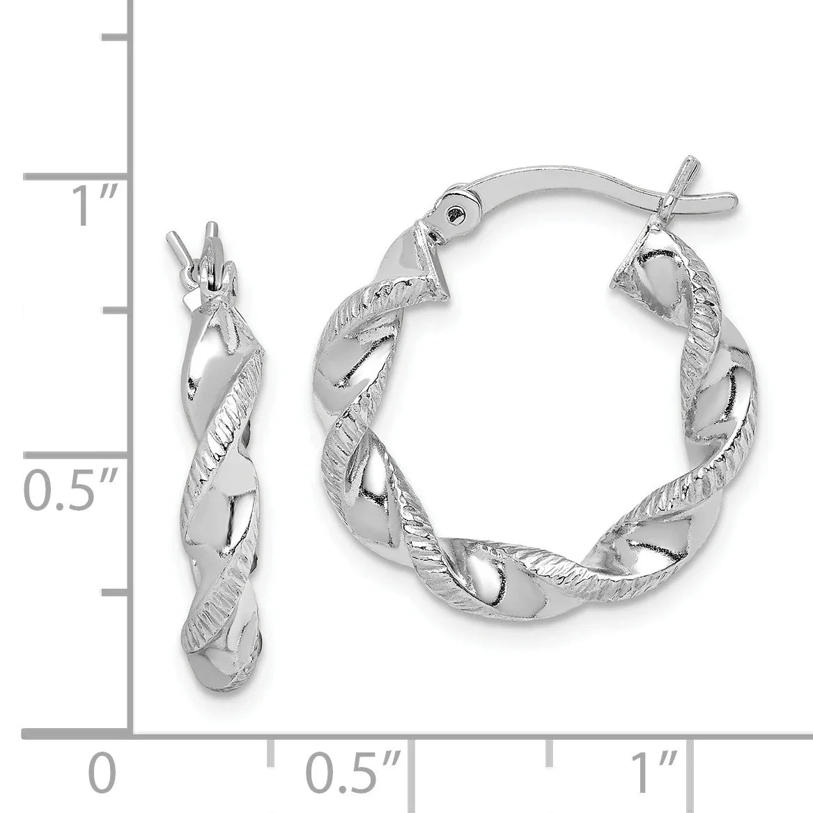 Twisted Hoop Earrings Silver