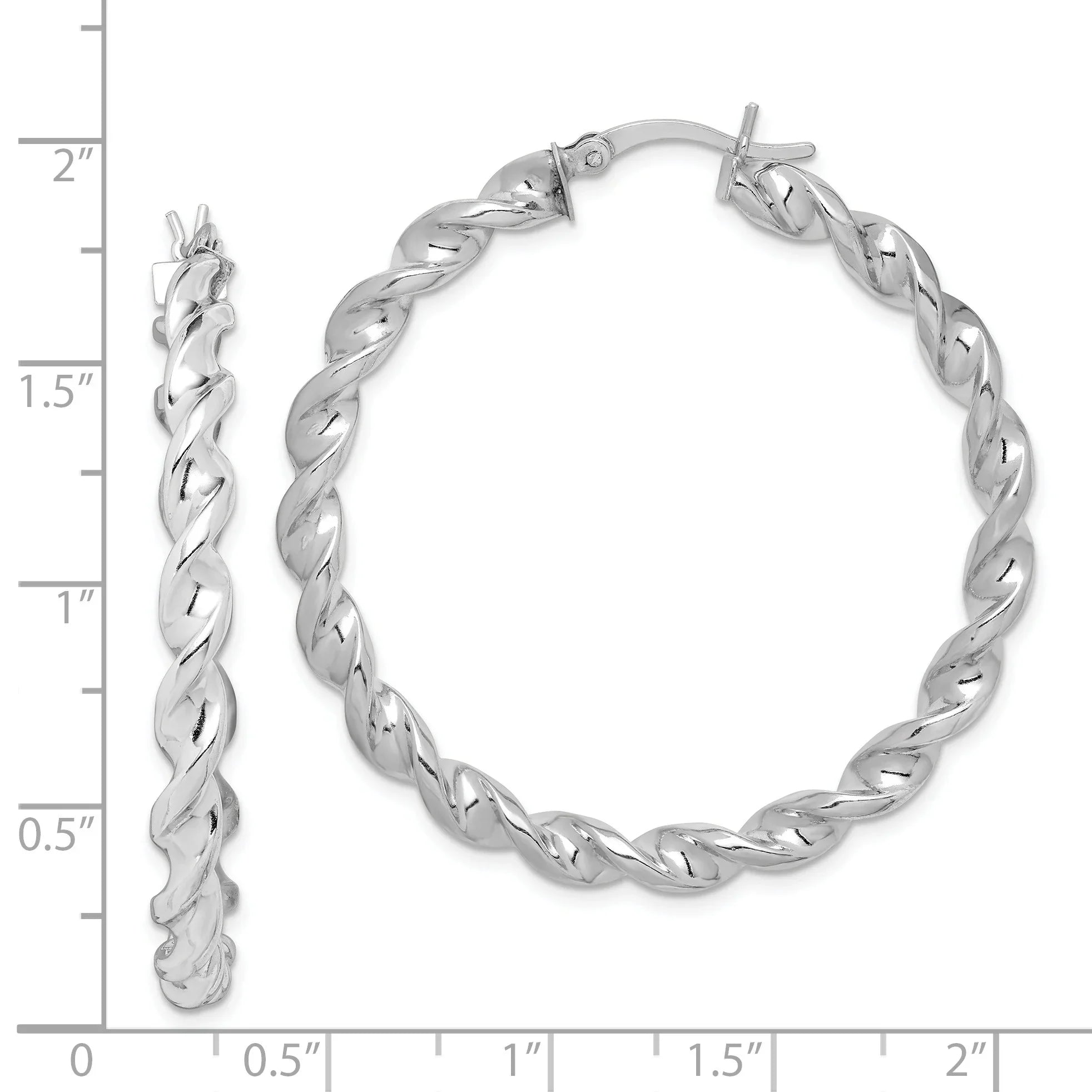 Twisted Silver Hoops Earrings