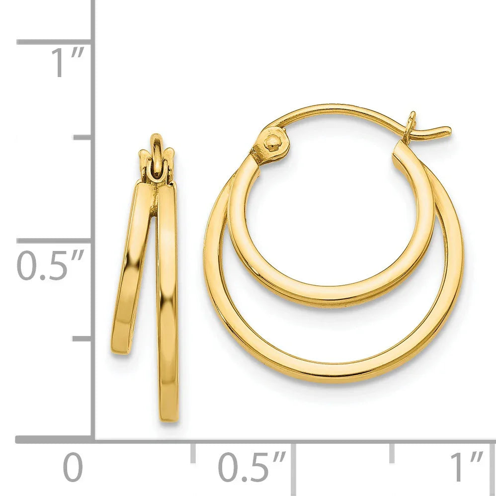 14K Gold Double Hoop Earrings