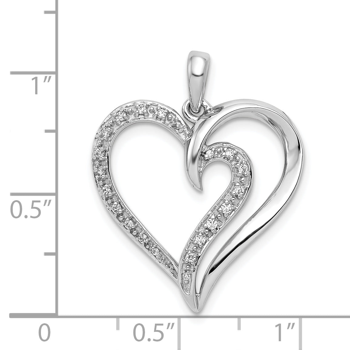 14k 1/10 carat Diamond Fancy Gold Heart Pendant