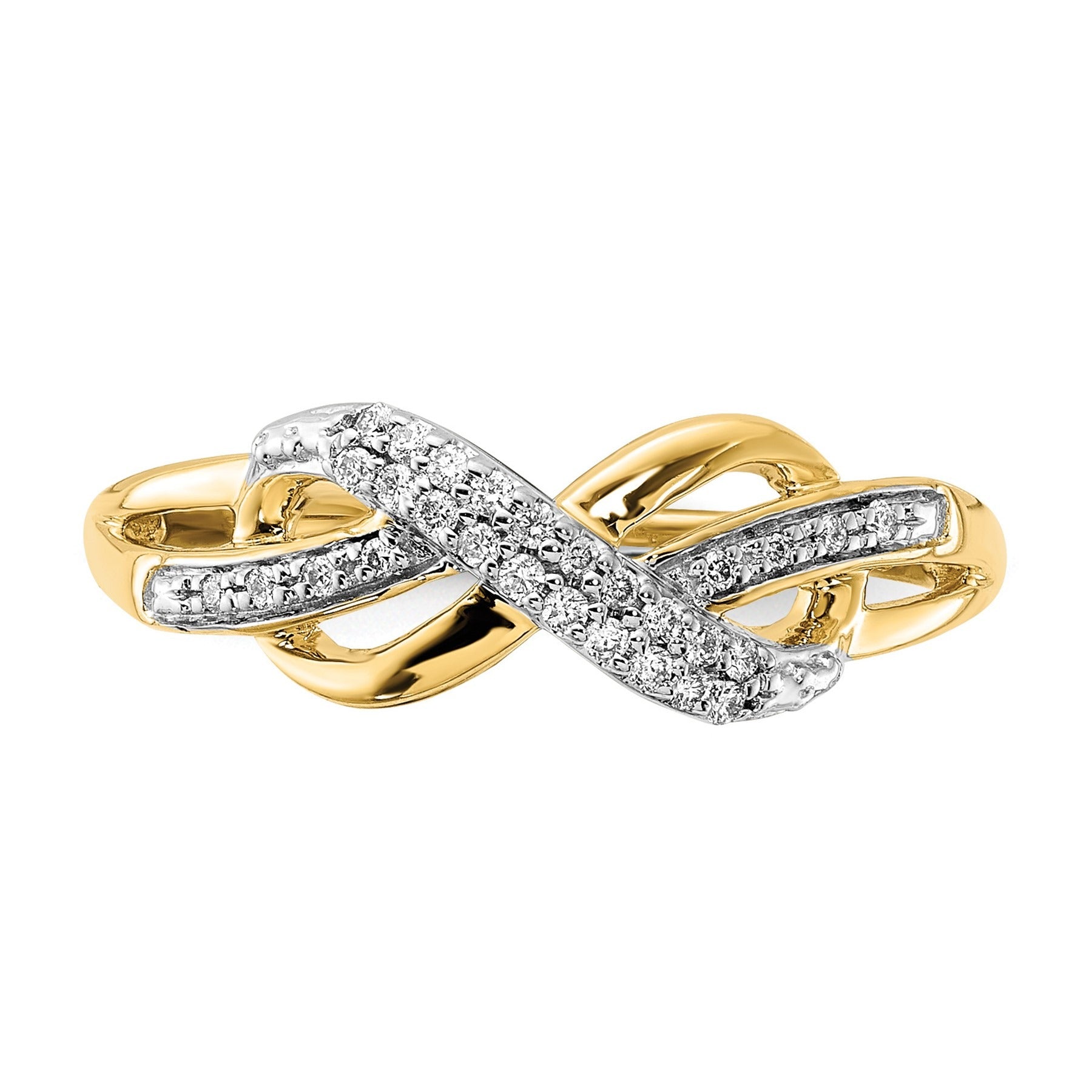 14k Yellow Gold Lab Grown Diamond Infinity Symbol Ring