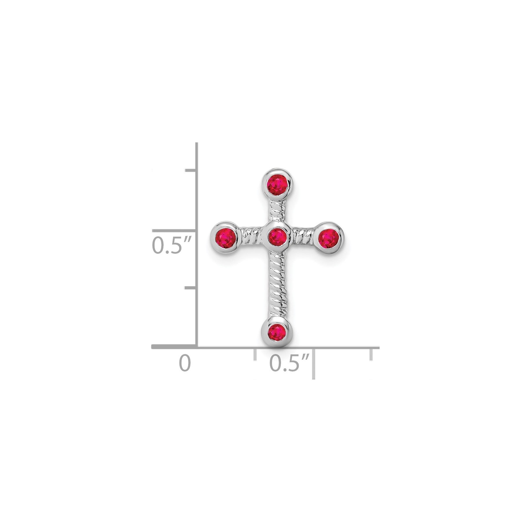 Natural Red Ruby Cross Gold Pendant