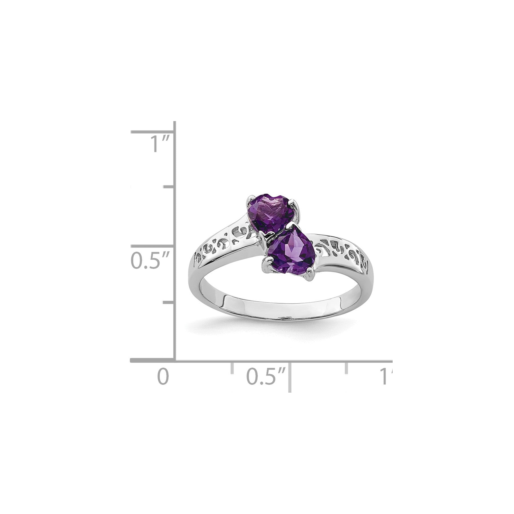 Gemstone Heart Ring Sterling Silver