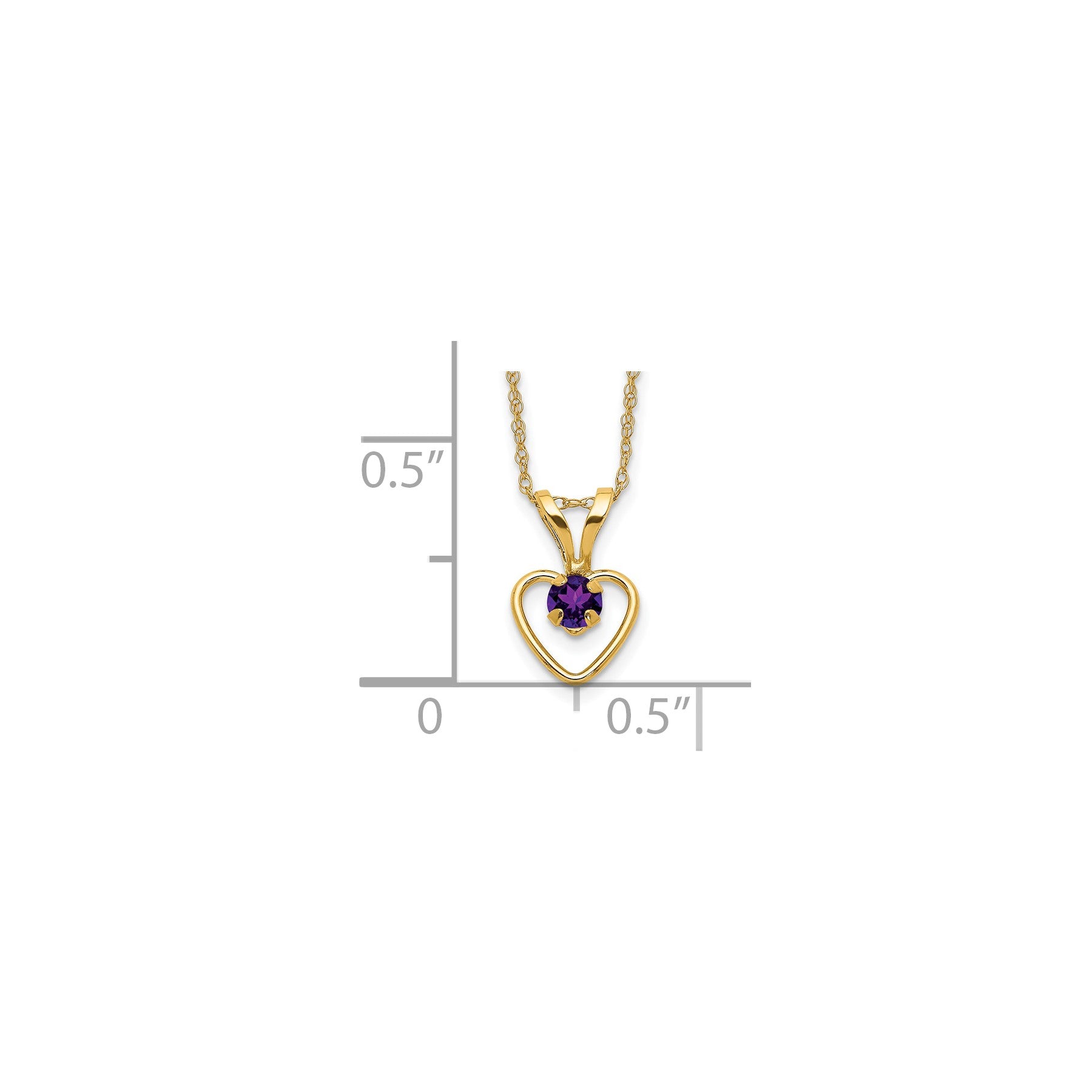 10k Yellow Gold Heart in Heart Birthstone Necklace