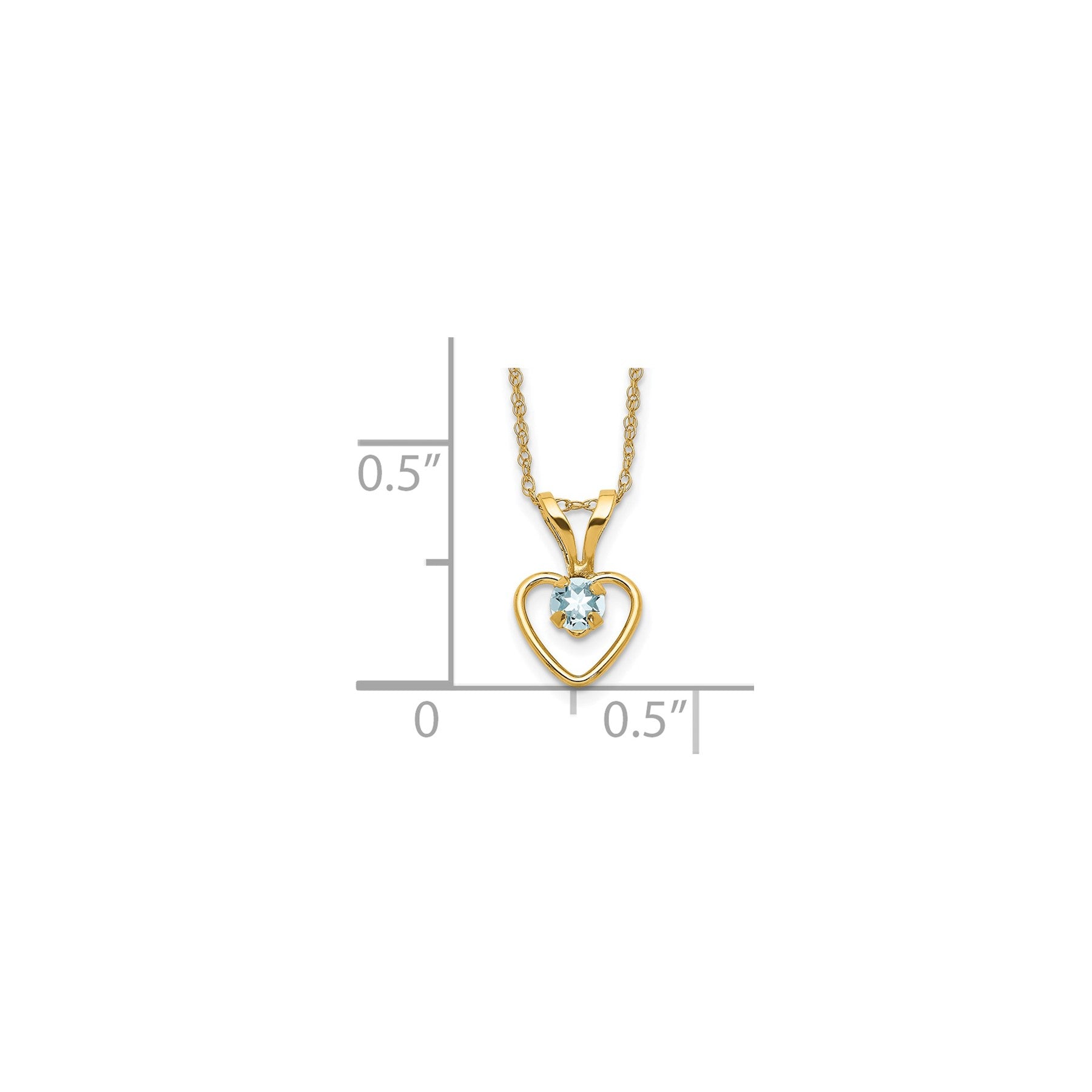 10k Yellow Gold Heart in Heart Birthstone Necklace