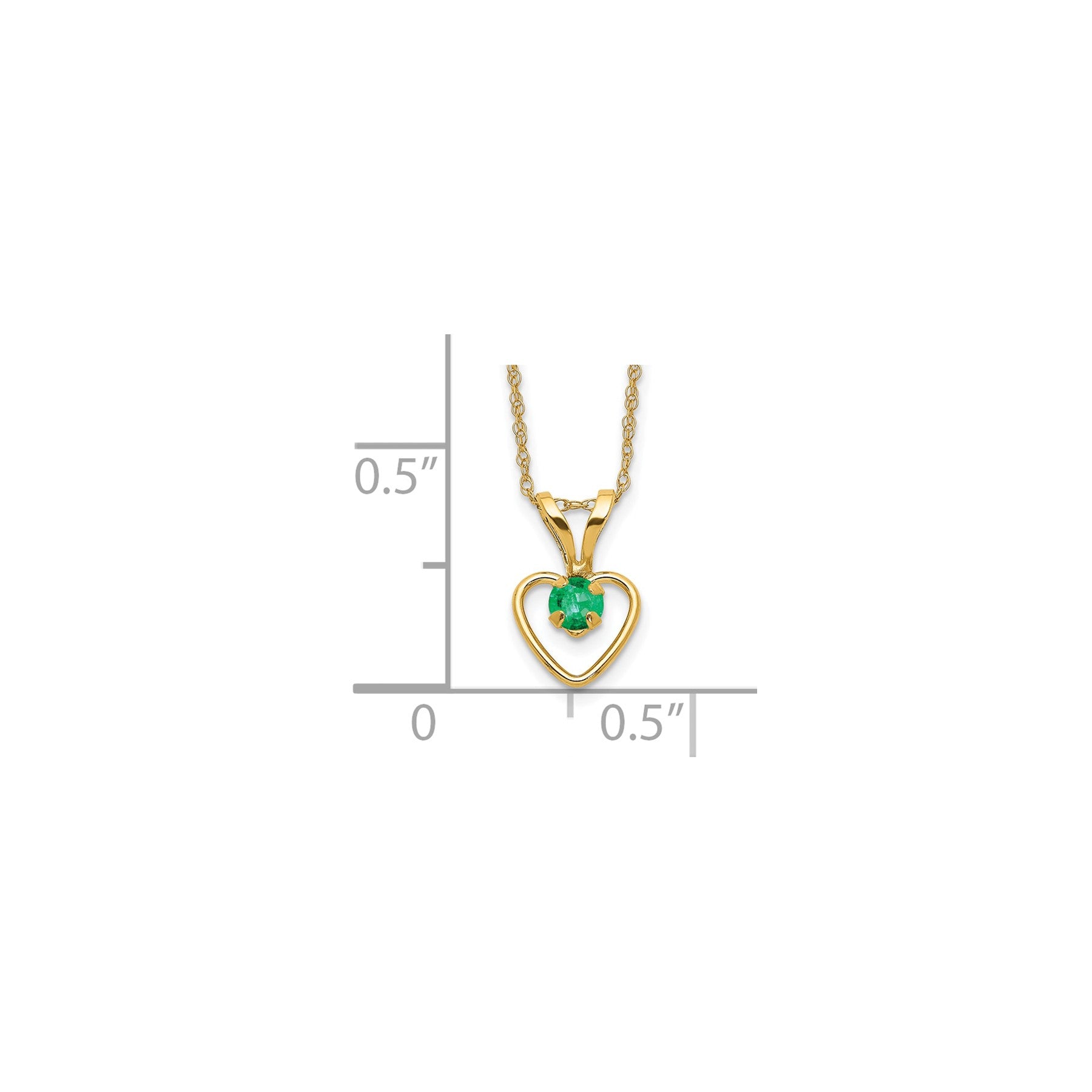 10k Yellow Gold Heart in Heart Birthstone Necklace